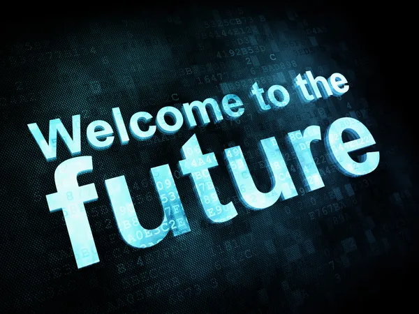 Tijd concept: korrelig woorden Welkom in de toekomst — Stockfoto