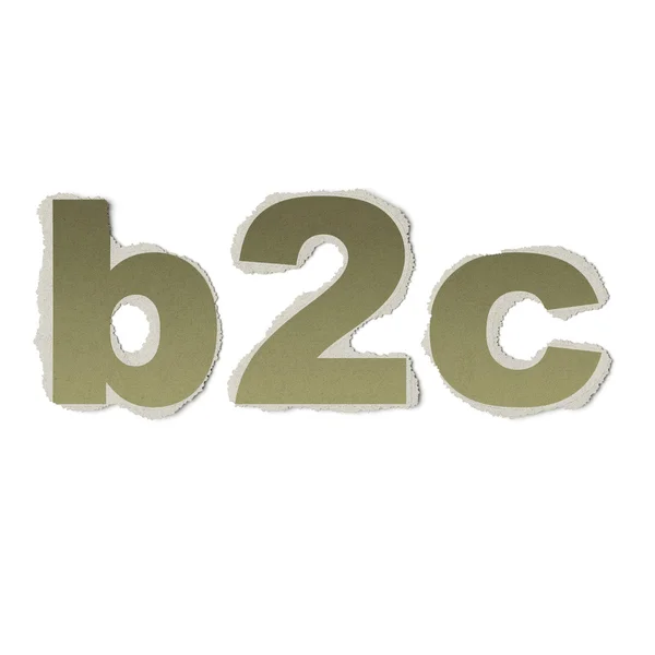 Концепция бизнеса: винтажные слова b2c на порванной бумаге — стоковое фото