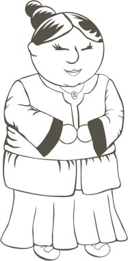 Chinese Grandmother Coloring Sheet clipart