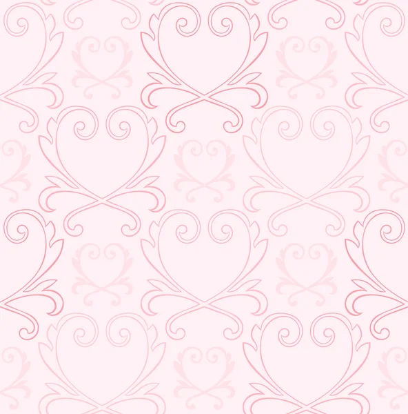 Victorian Seamless Heart Background — Stock Vector