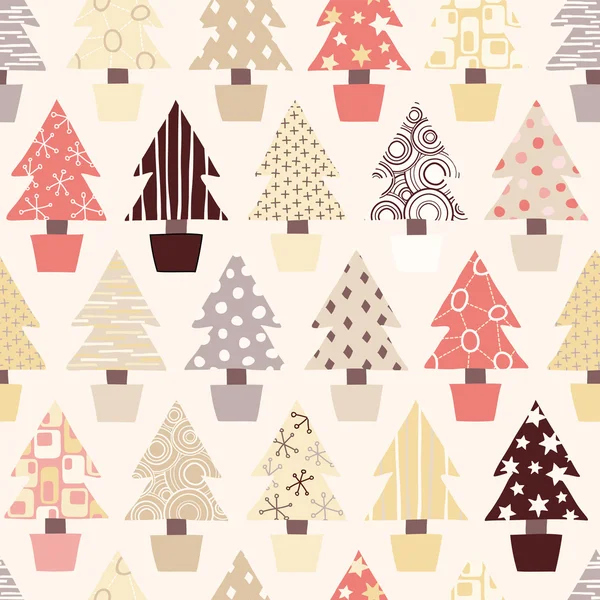 Άνευ ραφής χριστουγεννιάτικο δέντρο φόντο — Διανυσματικό Αρχείο