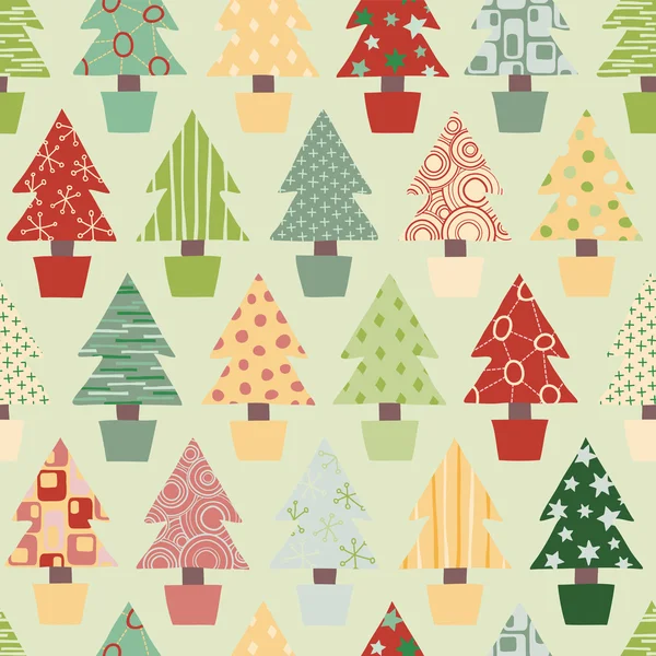 Seamless Christmas Tree Background — Stock Vector