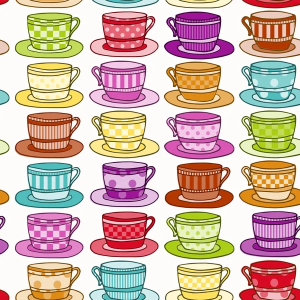 Teacup Seamless Background — Stock Vector