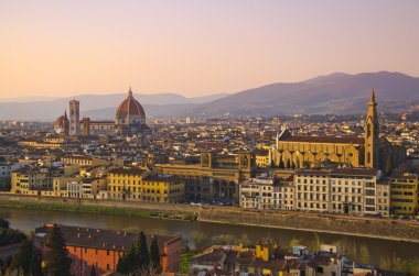 Santa maria del fiore ve arno Nehri, Floransa, Toskana, İtalya