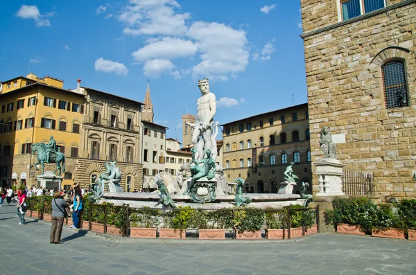 Fontana del Nettuno (Fuente Neptun) en Palazzo Vecchio, Florenc —  Fotos de Stock
