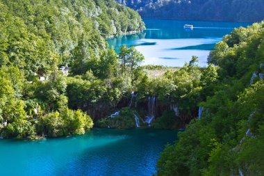 Plitvice Lakes national park waterfall clipart