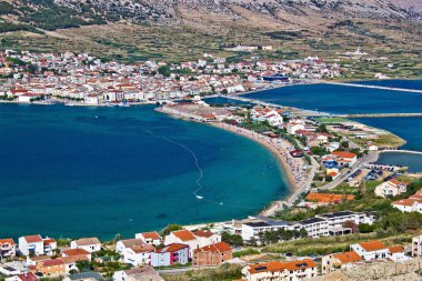 Island of Pag bay aerial view clipart