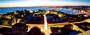 Adriatic city of Zadar aerial panorama clipart