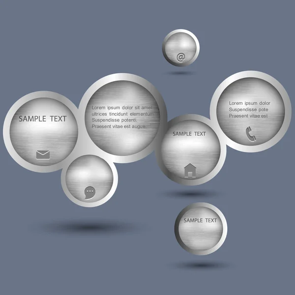 Estilo metálico bolha web design — Vetor de Stock
