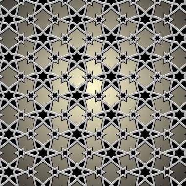 Metallic pattern on islamic motif clipart