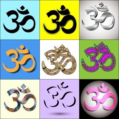 Various Om Aum Symbol clipart