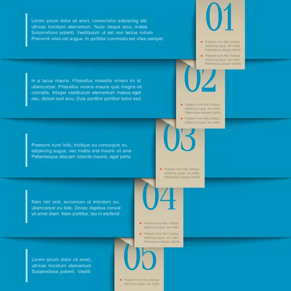 Bannières numérotées en papier bleu — Image vectorielle