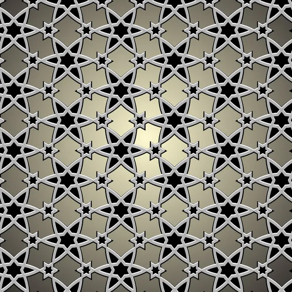 Metallic pattern on islamic motif — Stock Vector