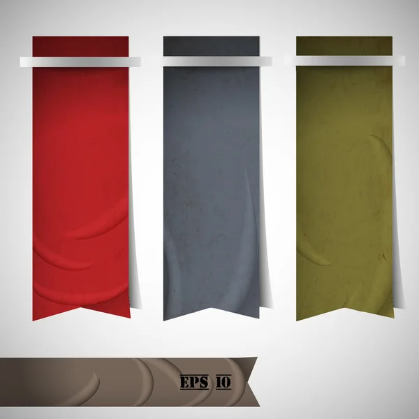 Vector set of ribbons bookmarks — Stok Vektör