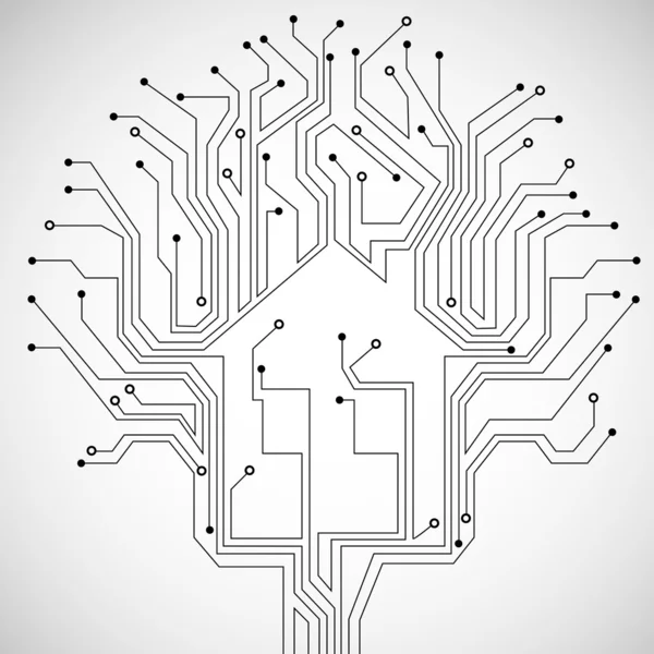 stock vector Circuit board house