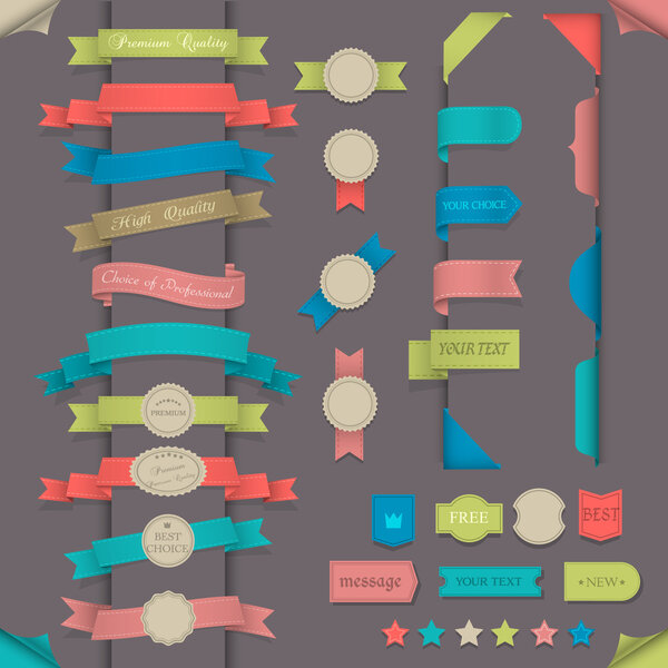 Большие декоративные элементы в стиле ретро
