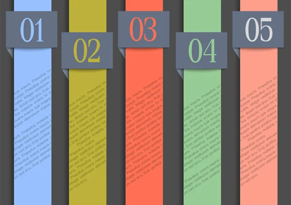 Papier genummerd banners in retro kleuren — Stockvector