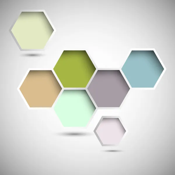 Nouveau design abstrait hexagones — Image vectorielle