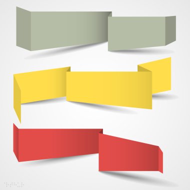 Vector set of origami banners clipart