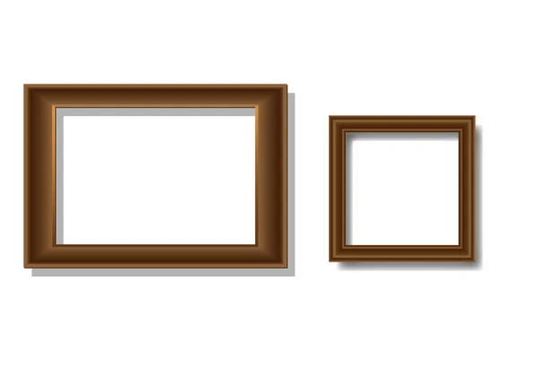 Deux cadres vectoriels en bois — Image vectorielle