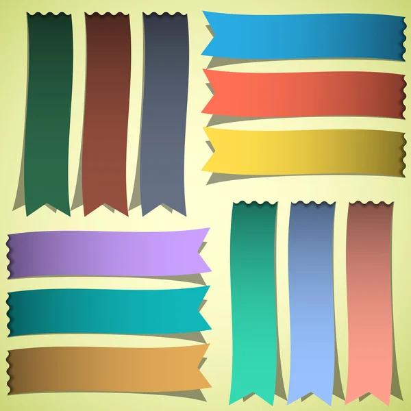 Vector set of bookmarks or ribbons — Stock Vector