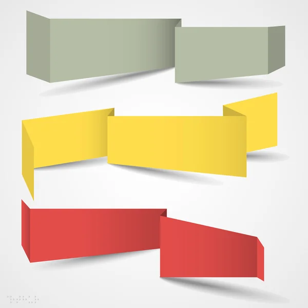 Векторный набор баннеров оригами — стоковый вектор