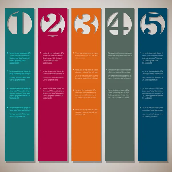 Banderas numeradas en papel vertical — Archivo Imágenes Vectoriales