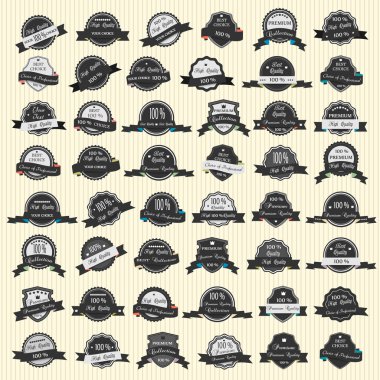 48 Premium Quality and Guarantee Labels clipart