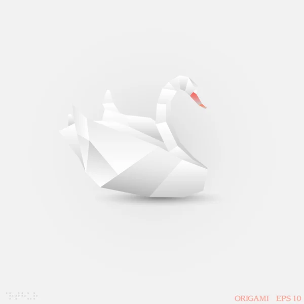 折り紙白鳥 — ストックベクタ