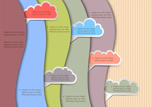 Бумажный фон с облаками для речи — стоковый вектор
