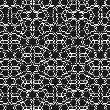 Black and white islamic pattern clipart