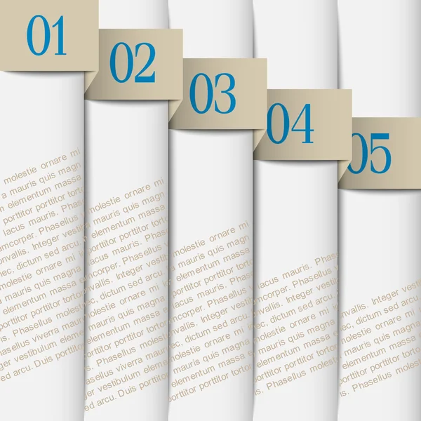 Bannières numérotées verticales en papier — Image vectorielle