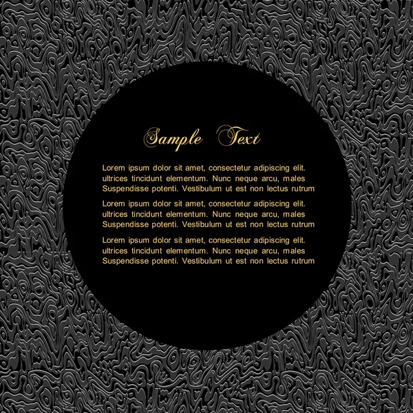 Fond noir texturé avec cercle bordé pour le texte — Image vectorielle