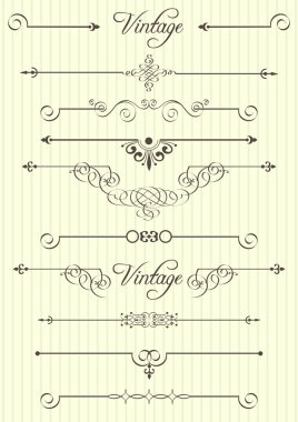 Calligraphic design elements and page decor clipart