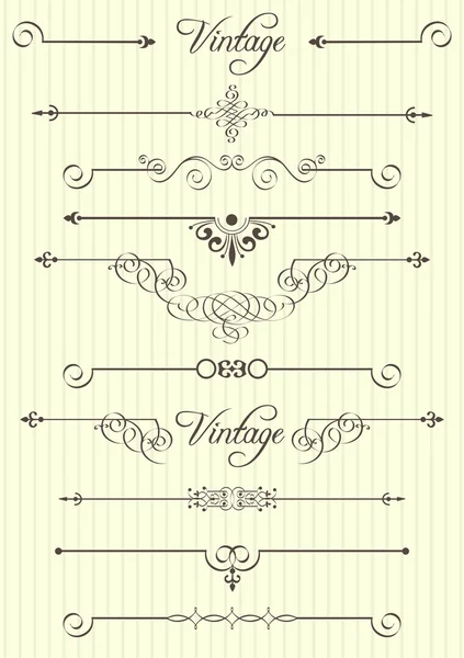 Calligraphic design elements and page decor — Stock Vector
