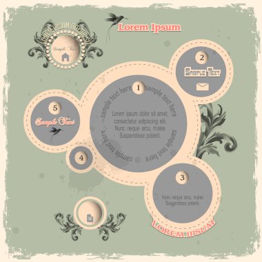 Web design bubbles in vintage style clipart