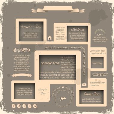 Web design in Retro style clipart