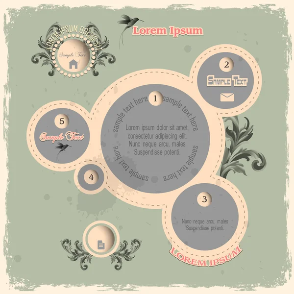 Web design bubbles in vintage style — Stock Vector
