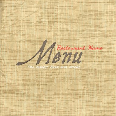 Menu card design on texture old paper clipart