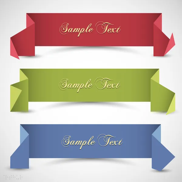 Három origami bannerek tervezése — Stock Vector