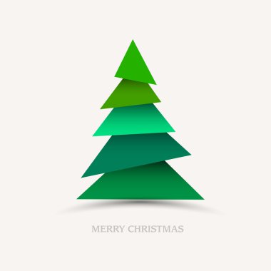 Paper christmas tree clipart