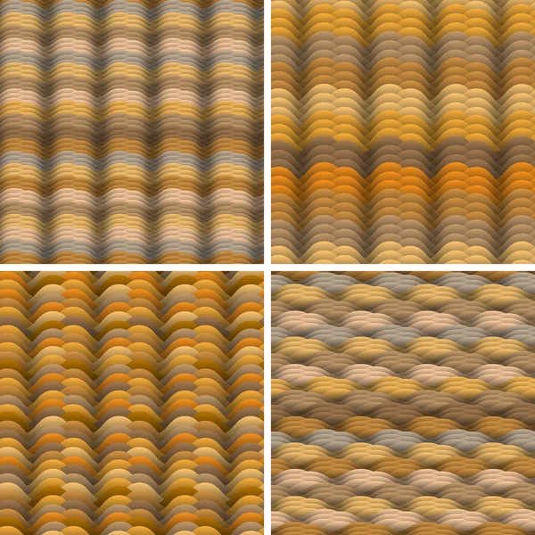Olas de colores cálidos abstractos patrón sin costuras — Vector de stock