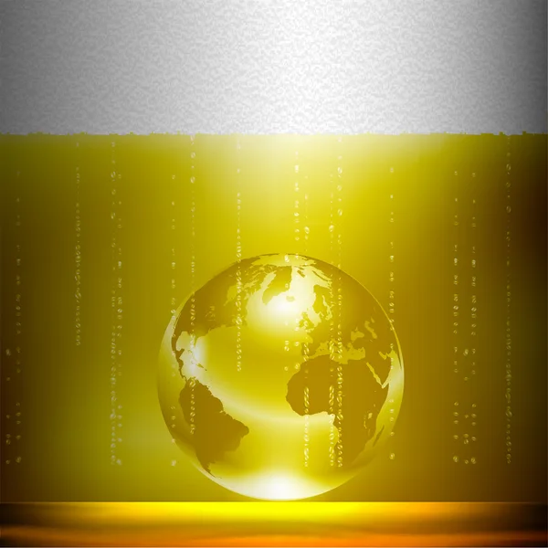 Beer background with globe — Stock Vector