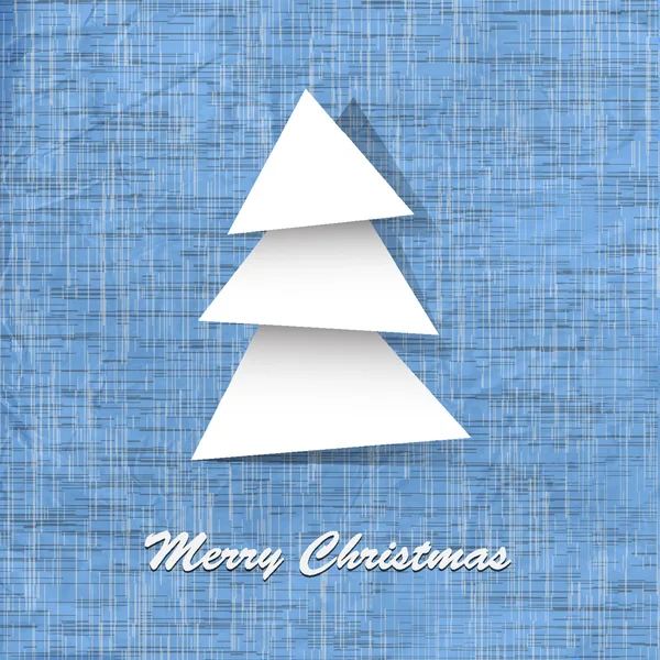 Carte postale vectorielle élégante avec arbre de Noël en papier — Image vectorielle
