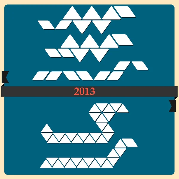 様式化されたヘビ - シンボル 2013年新年 — ストックベクタ