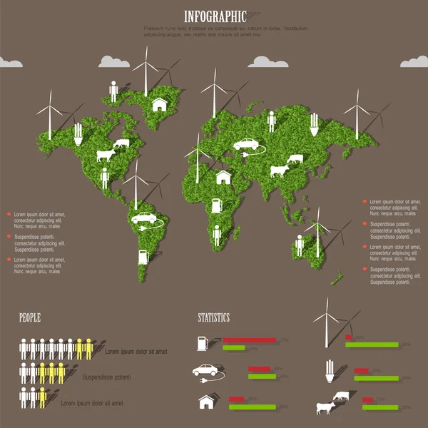 Eco infographic στοιχεία του φορέα — Διανυσματικό Αρχείο