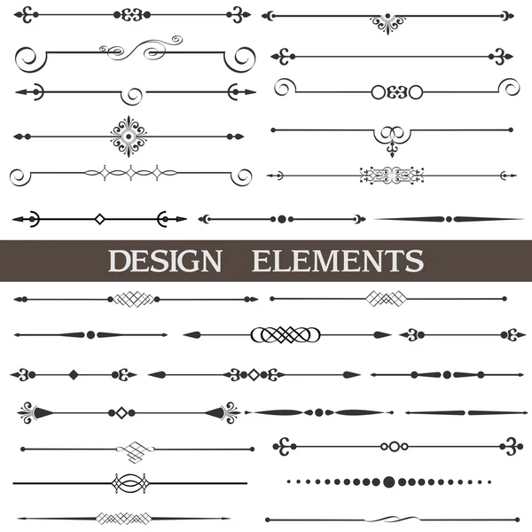 Векторный набор элементов каллиграфического дизайна и декора страницы Стоковый вектор