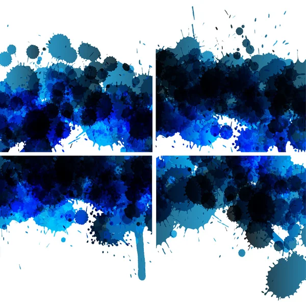 Vector set of ink blots backgrounds — Stock Vector