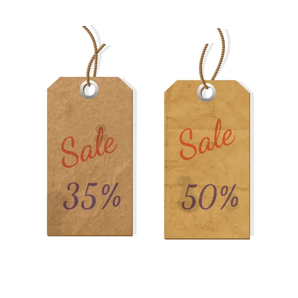 Dvě papírové značky na prodej — Stockový vektor