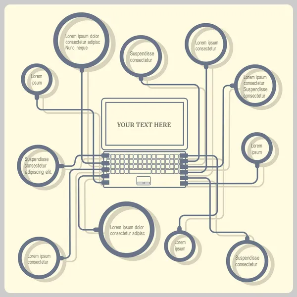 Концепция ноутбука. Шаблон векторного дизайна — стоковый вектор